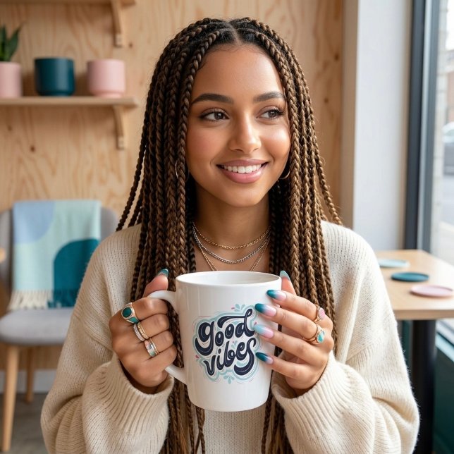 Tasse Good Vibes Latte (Créateur téléchargé)
