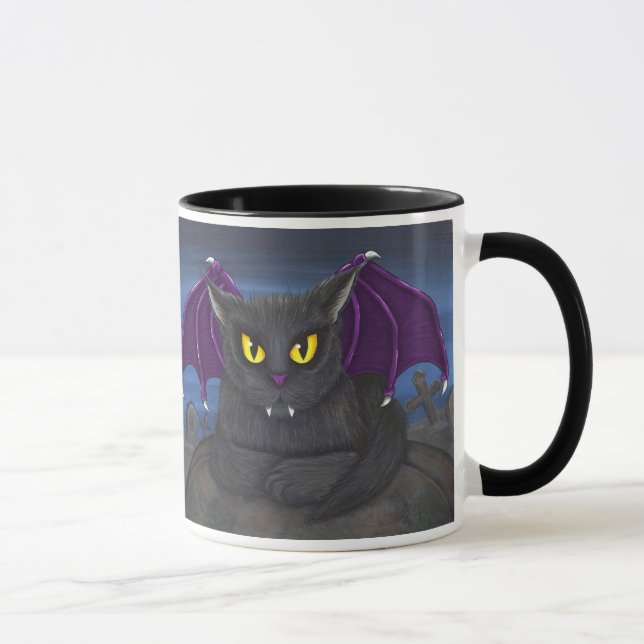 Tasse gothique d'art d'imaginaire de chat de (Droite)