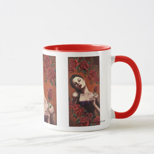 Tasse gothique de rose rouge de tasse d'art de (Droite)