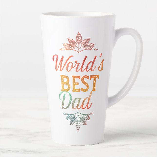 Tasse grand format pour latte «Meilleur papa du mo (Droite)