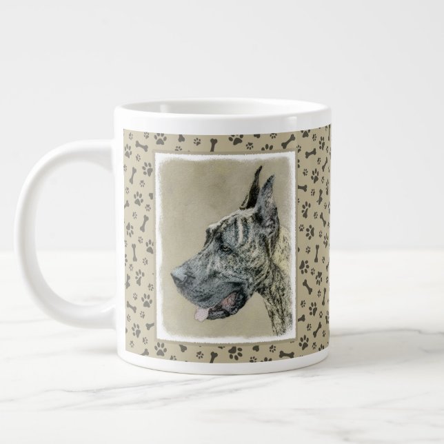Tasse Grande Danse (Brindle) Peinture - Art Chien origin (Gauche)