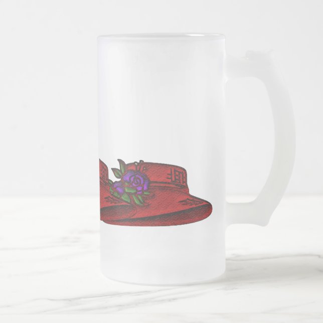 Tasse grande en verre de Red Hat de brocard (Droit)