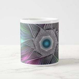 Tasse Grande Fleur colorée Abstraite Trippy Fractal Art