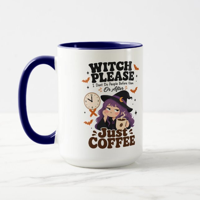 Tasse grande marine Witch Please Cadeau Halloween (Gauche)
