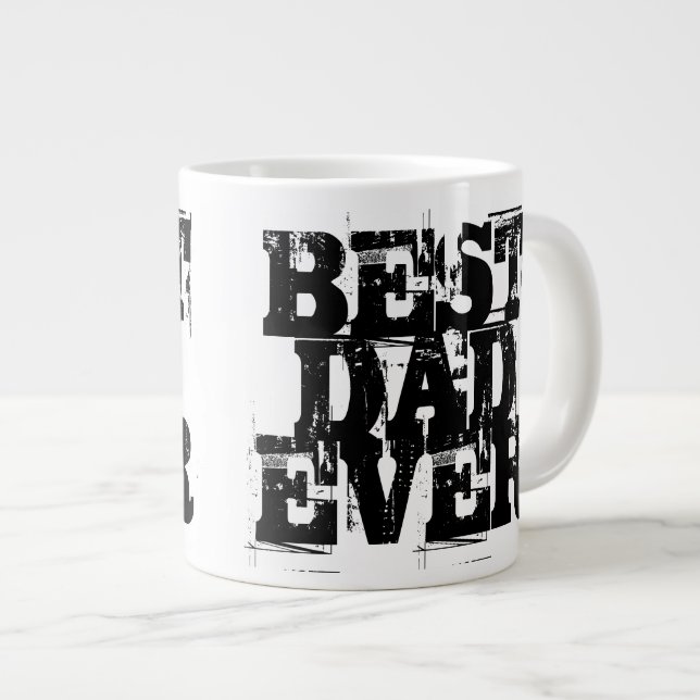 Tasse Grande Typographie Angoissée Meilleur Papa (Devant droit)