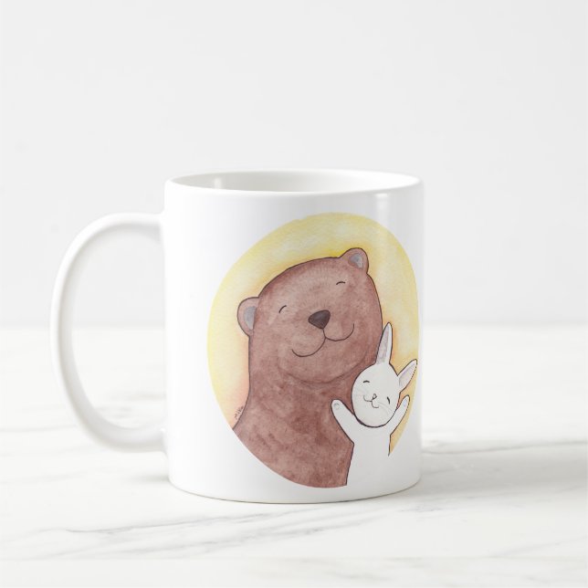 Tasse graphique animale mignonne de tasse heureuse (Gauche)
