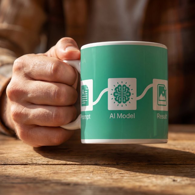 Tasse graphique sur le processus de création par I (Créateur téléchargé)