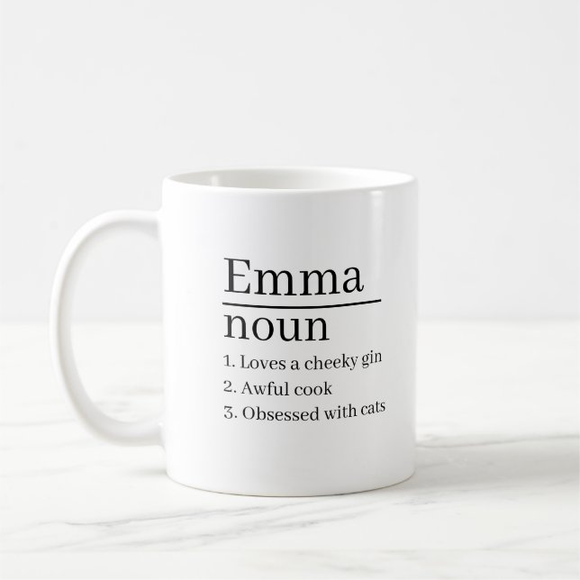 Tasse gravée au laser Définition de nom personnali (Gauche)
