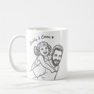 Tasse gravée avec photo personnalisée, portrait de