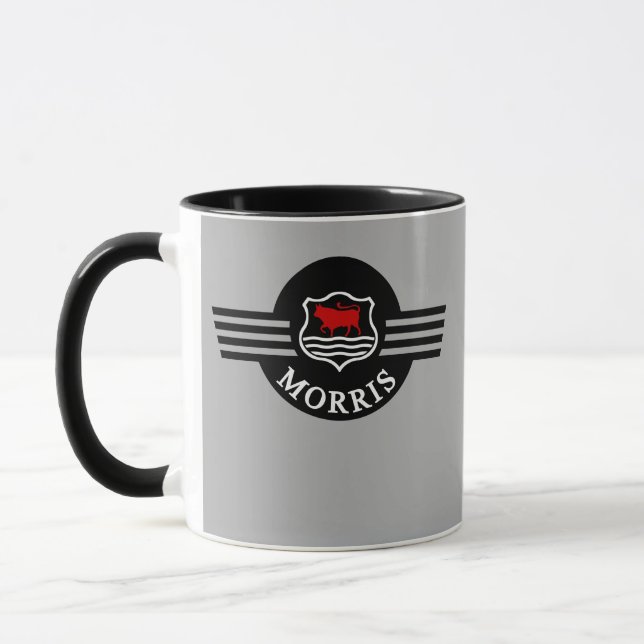 Tasse grise de mineur de Morris personnalisée par (Gauche)