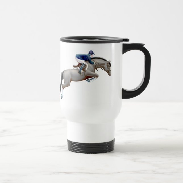 Tasse grise de voyage de cheval de pullover de (Droite)