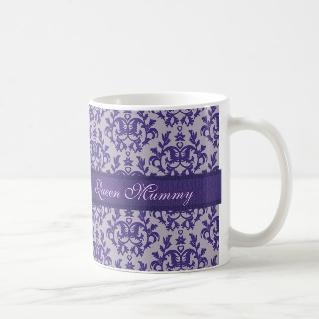 Tasse grise pourpre de damassé de maman de la (Droite)