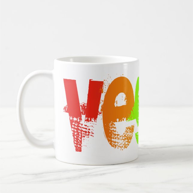 Tasse grunge végétalienne d'arc-en-ciel (Gauche)