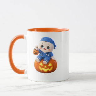 Tasse Halloween à deux tons en forme de citrouille