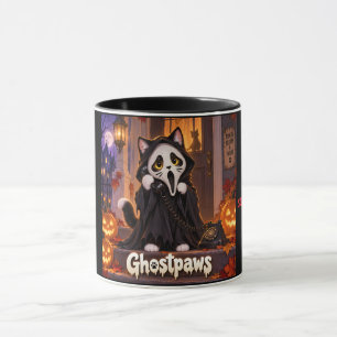 Tasse Halloween Chat Ghostpaws Nom Personnalisé