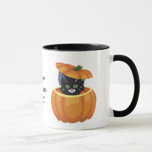 Tasse Halloween Citrouille Kitty Noire