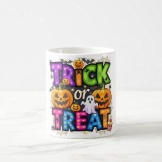 Tasse Halloween Fantôme et Citrouille Trick or Tre
