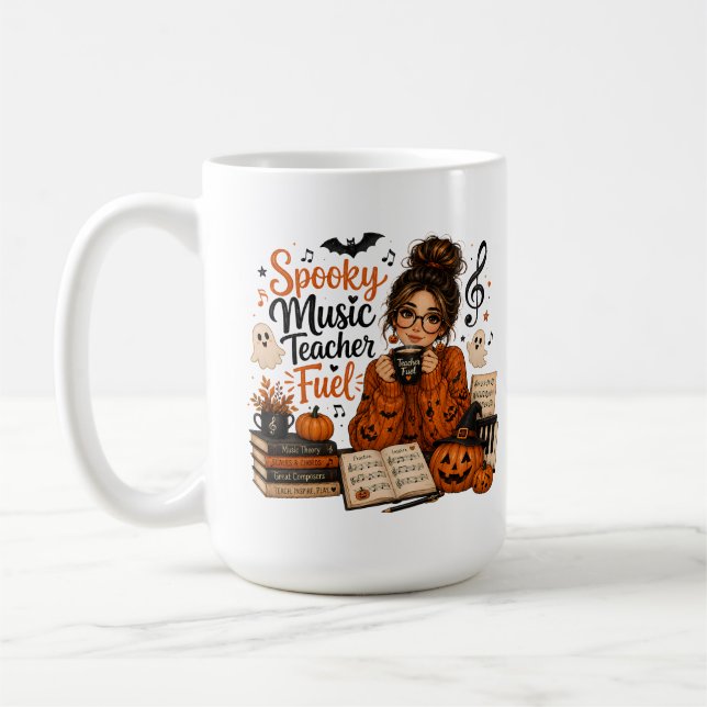Tasse Halloween grande pour professeur de musique  (Gauche)