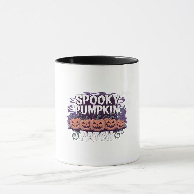 Tasse Halloween Patch de Citrouille Effrayante (Centre)