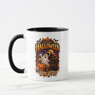 Tasse Halloween Saison Effrayante Tour ou Traiteme