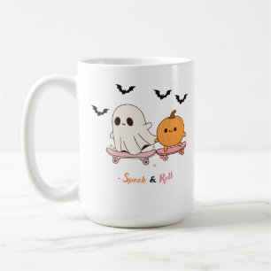 Tasse Halloween skateboard fantôme et citrouille
