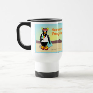 Tasse hawaïenne de voyage de pingouin