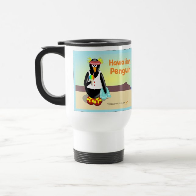 Tasse hawaïenne de voyage de pingouin (Gauche)
