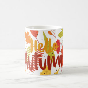 Tasse Hello Autumn Feuilles D'automne Colorées