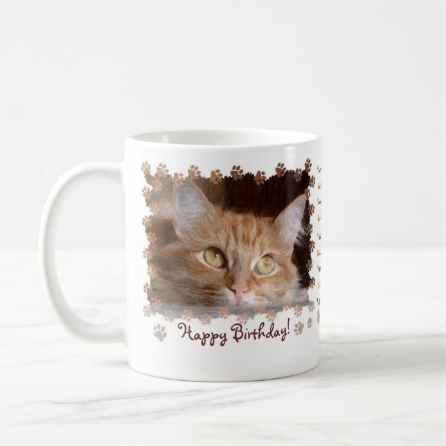 Tasse heureuse de Birhtday de chaton de chat de (Gauche)