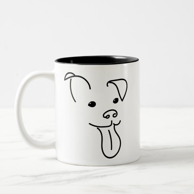 Tasse heureuse de visage de chien (Gauche)