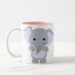 Tasse heureuse d'éléphant de bande dessinée