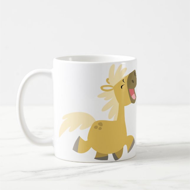 Tasse heureuse mignonne de poneys de bande (Gauche)