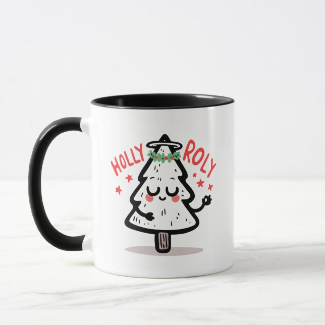 Tasse Holy Christma-roly – Arbre de Noël méditant  (Gauche)