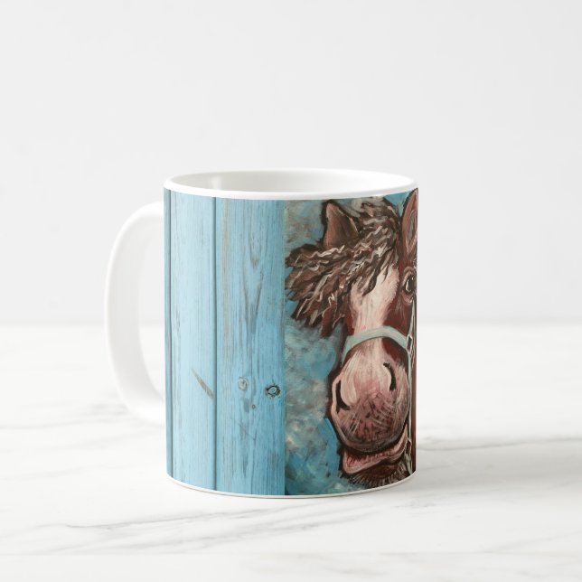Tasse idiote de cheval et en bois de grange (Devant gauche)