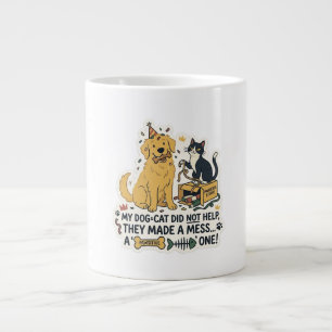 Tasse Illustration de Chien et Chat Drôle et Migno