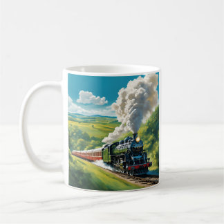 Tasse Illustration Scénique de Train à Vapeur Vint