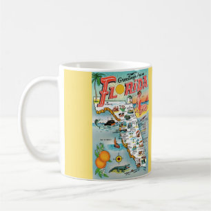Tasse illustrée de salutations de Floride