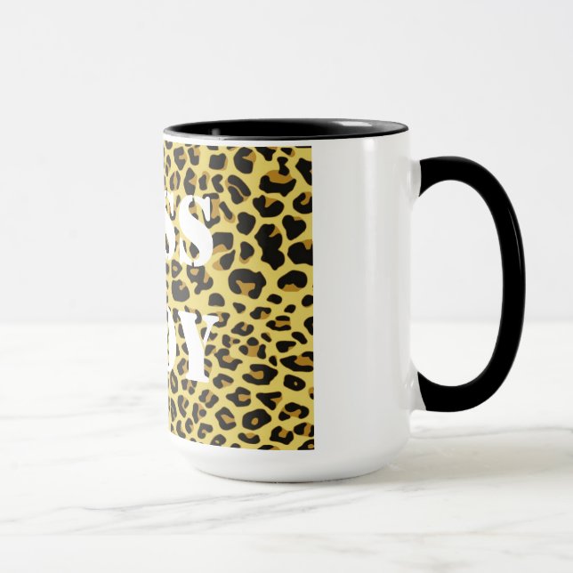 Tasse Imprimée Léopard Femme Patronne (Droite)