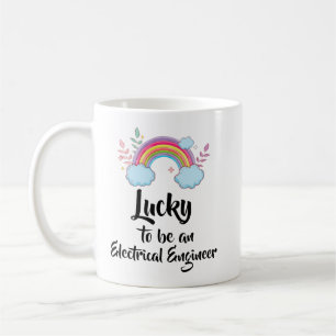 Tasse ingénieur électricien chanceux