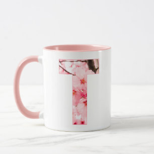 Tasse initiale florale T Nom et traits personnal