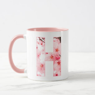Tasse initiale H florale Nom et traits personnal