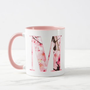 Tasse initiale M florale Nom et traits personnal