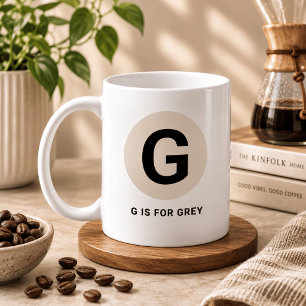 Tasse initiale moderne – Design “G est pour [Nom]”