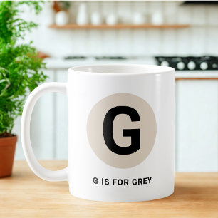 Tasse initiale moderne – Design “G est pour [Nom]”