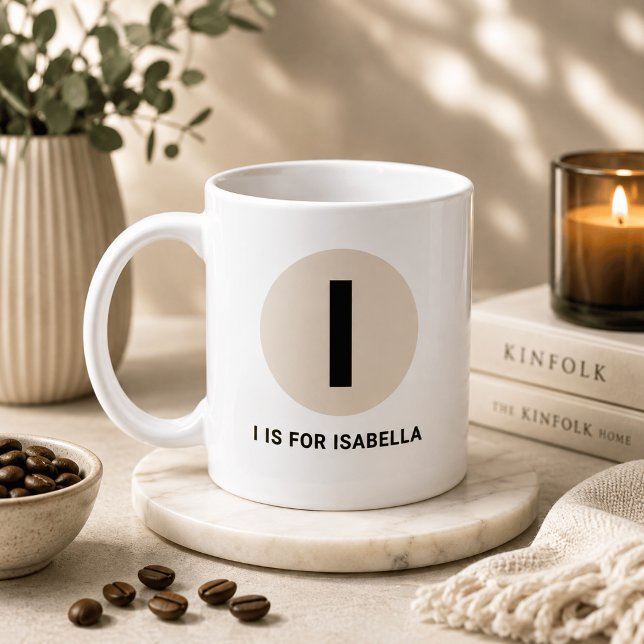Tasse initiale moderne – Design « Je suis pour [No (Créateur téléchargé)