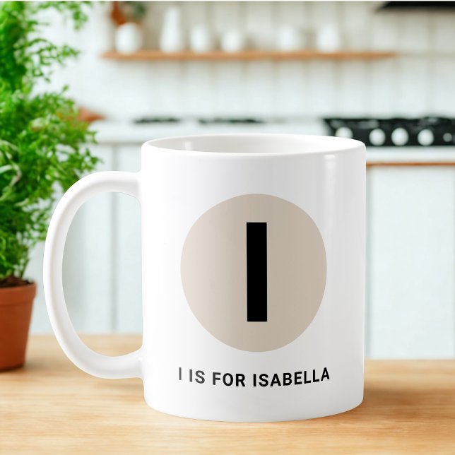 Tasse initiale moderne – Design « Je suis pour [No (Créateur téléchargé)