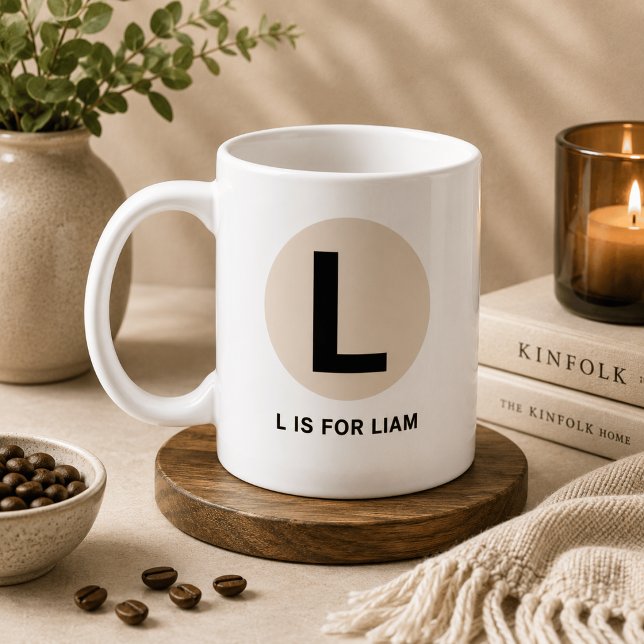Tasse Initiale Moderne – Design “L pour [Nom]” (Créateur téléchargé)