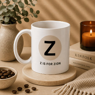 Tasse initiale moderne – Design “Z est pour [Nom]”