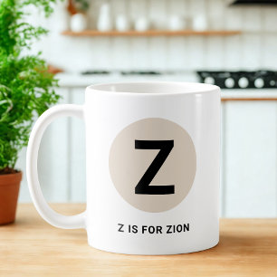 Tasse initiale moderne – Design “Z est pour [Nom]”
