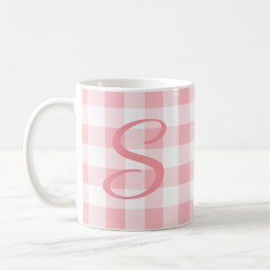 Tasse initiale rose amusante féminine   Motif à ca